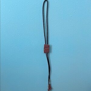 Men’s Western Style Bolo tie featuring a polished Mookaite Jasper stones